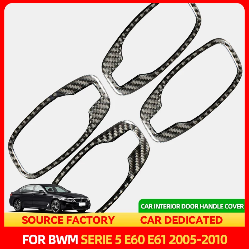

Стайлинговые молдинги из углеродного волокна, внутренняя дверная ручка автомобиля, накладка на дверную чашу, наклейки, аксессуары для BMW 5 серии E60 E61 F