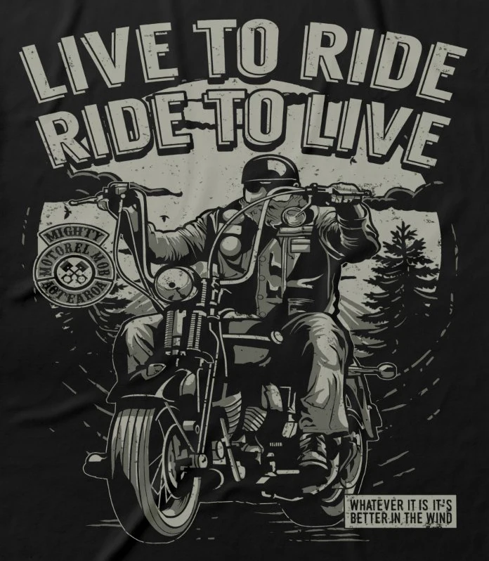 

Live To Ride, Ride To Live. Vintage Chopper Motorcycle Rider T-Shirt 100% Cotton O-Neck Short Sleeve Summer Casual Mens T-shirt