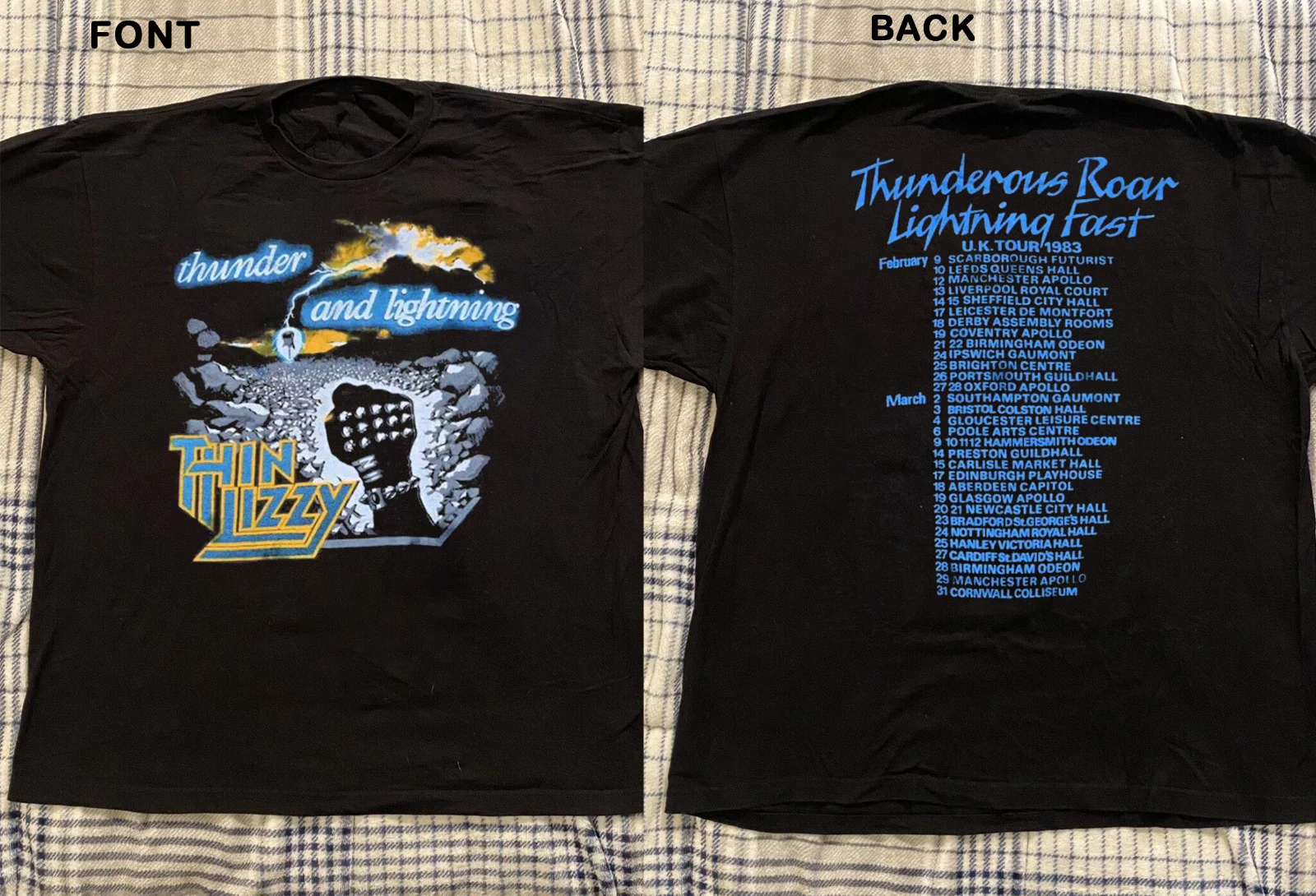 THIN LIZZY UK Tour Rock Band Short Sleeve Adult T-Shirt S To 2345XL BO207