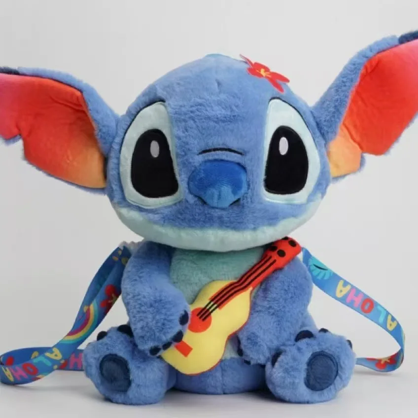 

Cartoon 27CM Disney Lilo and Stitch Backpack Plush Toy Anime Stuffed Kawaii Soft Stich Doll Plushie Kids Bag Birthday Xmas Gifts