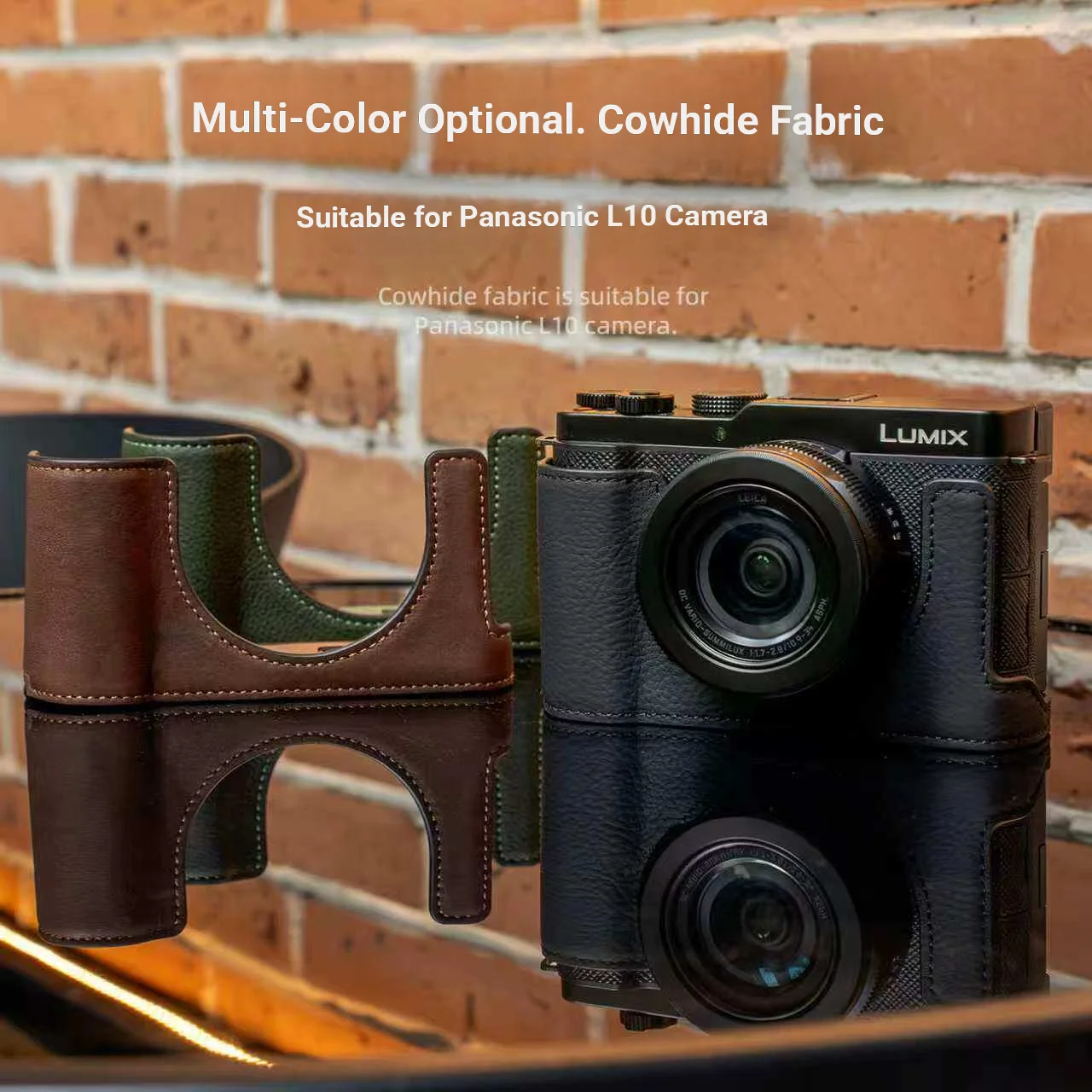 

Handmade Genuine Leather Camera Case for Panasonic L10 Protective Cover LUMIX S9 Grip Camera Bag Base Shoulder Strap