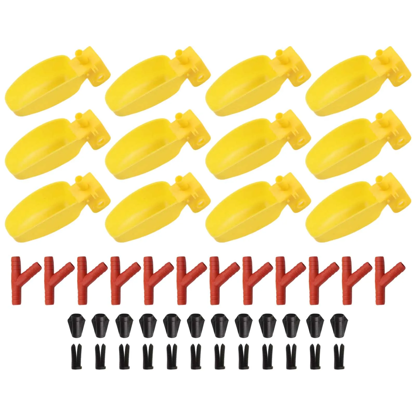 Automatic Poultry Drinker Automatic Waterer Outdoor Bird Feeding 20 Pieces Continuous Water Supply System Cleaning Tool