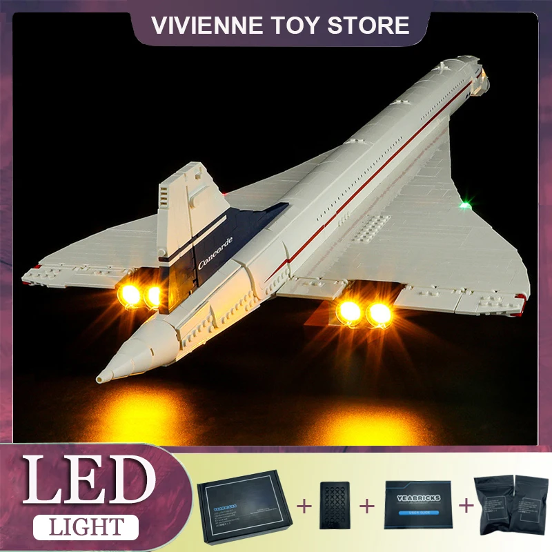 DIY LED Light Kit For LEGO 10318 Technic Concorde Airbus (Only LED Light,Without Blocks Model)