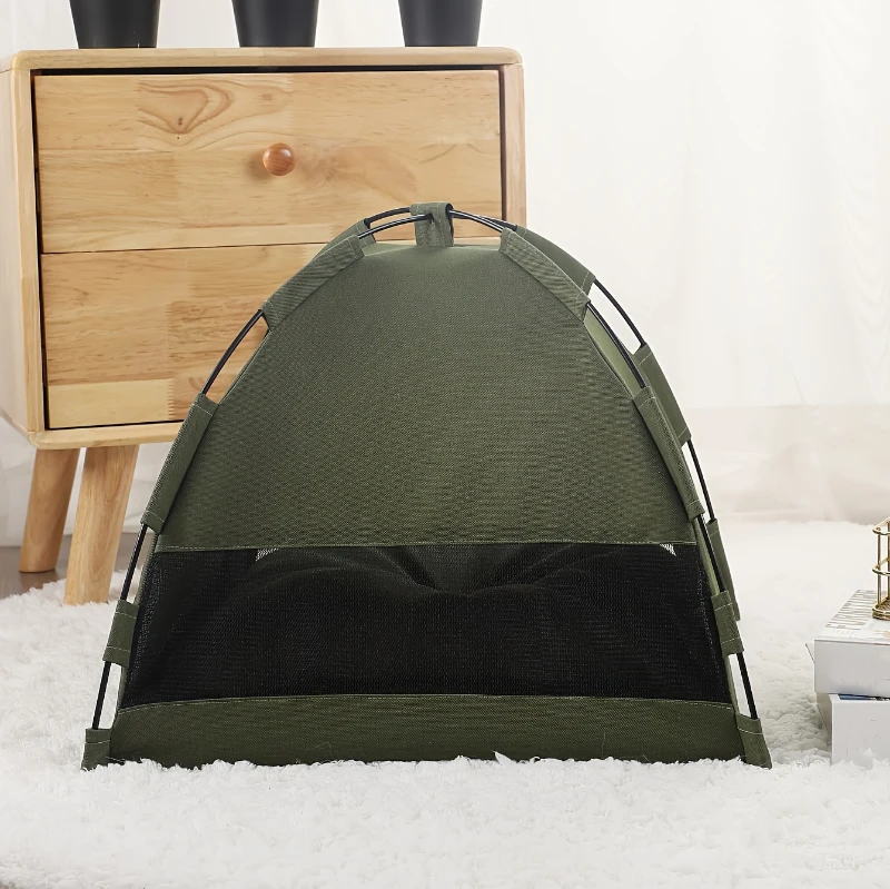 Foldable Pet Tent Bed Removable Cat Sofa Basket Canvas Semi-enclosed Cat House Hut Cat Sleeping Bed for Room Decor Pet Supplies view 6