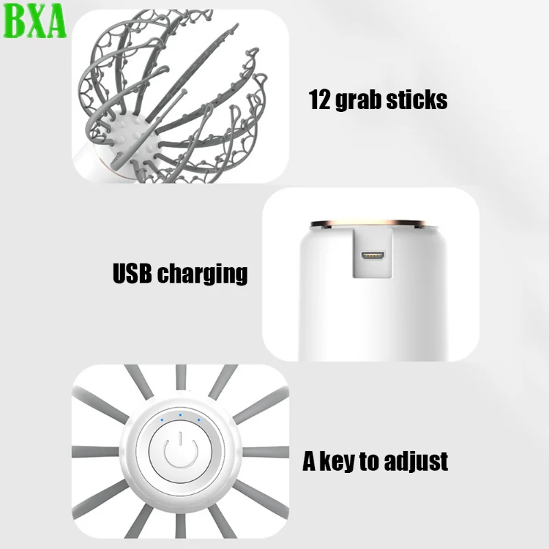 BXA Electric Head Massager Octopus Acupoint Massager Relaxation Device Relief Remove Muscle Tension Tiredness Head Massager Tool