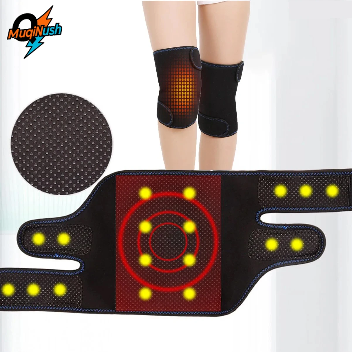 

MuqiNush 1Pair Heating Knee Pads Thickened Protective Gear Warm Comfortable for MenWomen Riding Resistant Painted Old Cold Legs