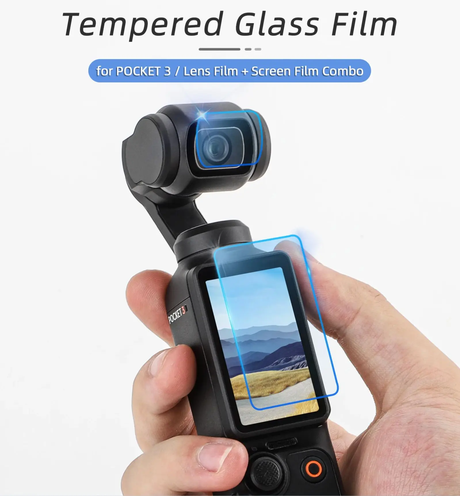 Schutzfolie für DJI Osmo Pocket 3, Glas-Displayschutzfolie, Härte, kratzfeste Bildschirmfolie, Osmo Pocket 3, Zubehör