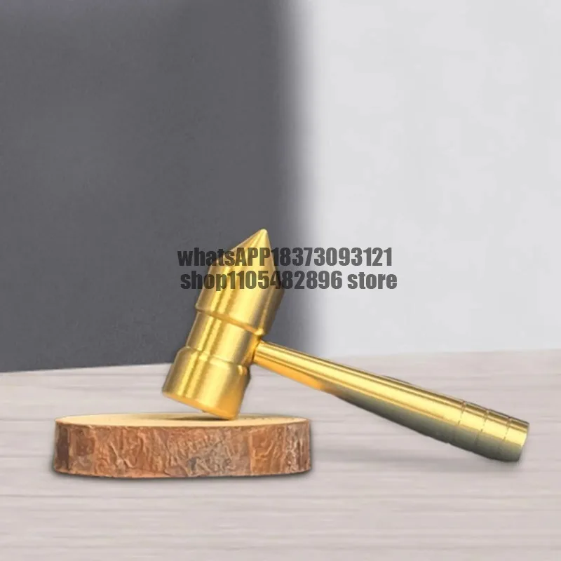 Mini Brass Hammer Walnut Hammer Portable Multifunction Jewelers Hammer for DIY Hobby Projects Crafts Watchmaker Jewelry Pounding