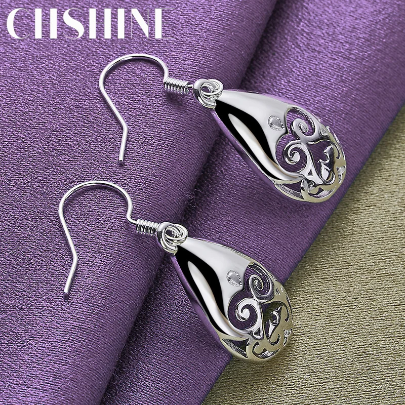 CHSHINE 925 Sterling Silver Water Drop Earrings For Women Wedding Party Fashion Charm Jewelry