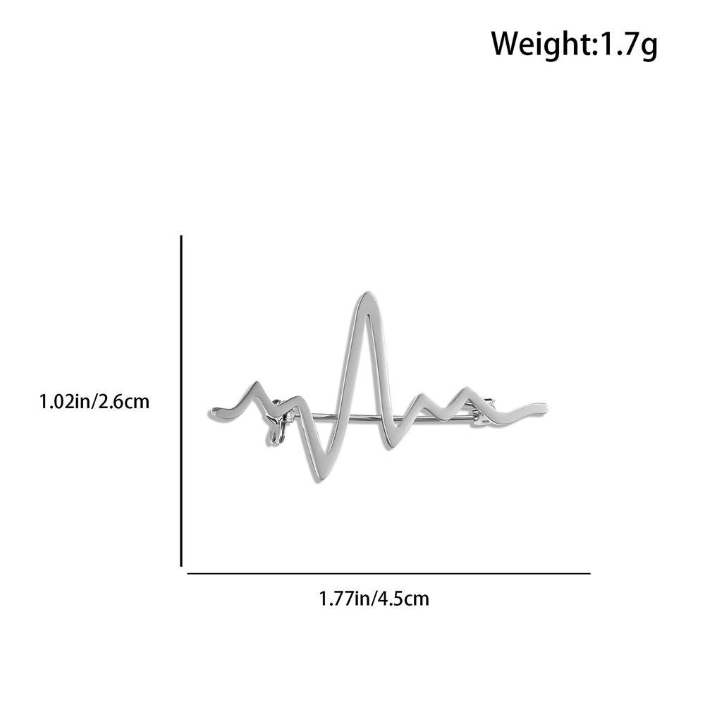 Medical Electrocardiogram Pins Simple Hollow Trend Personalise Unisex Metal Brooch Coat Lapel Badge Accessories Doctor Jewelry