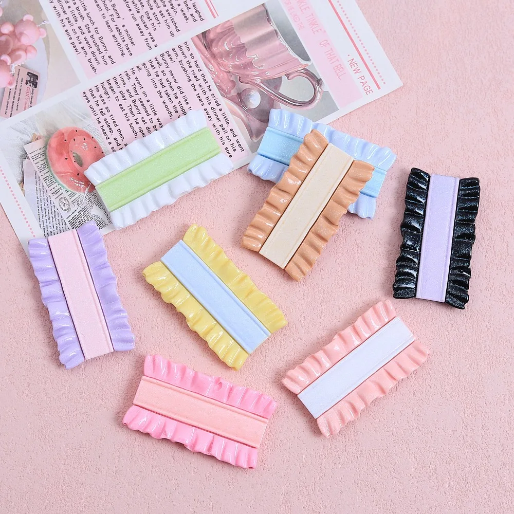 

Красочные плиссированные кружевные кабошоны из смолы, 10 шт., плоская задняя часть для украшения своими руками, аксессуары, оптовая продажа, орнамент, оптовый поставщик