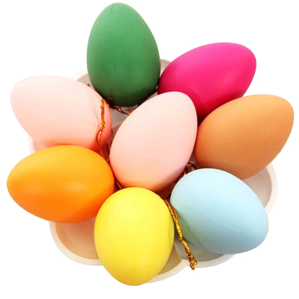12Pcs Hand Painted Plastic Easter Eggs Realistic Look Interactive Children's Activity Set for Holiday Decoration Craft