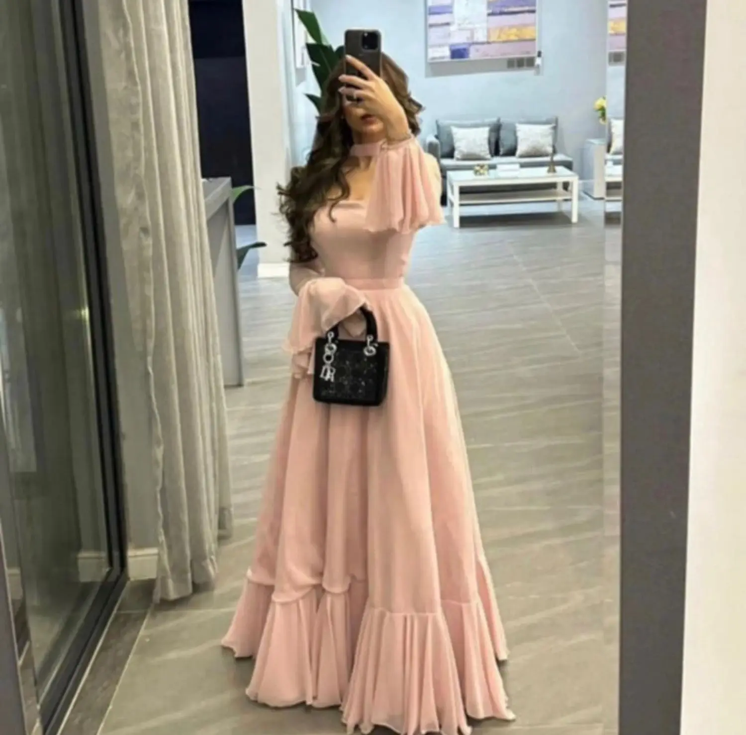 Graduation Gown Long Wedding Party Dress Women Elegant Luxury Evening Dresses customized Cocktail of Dresses for Prom Pink