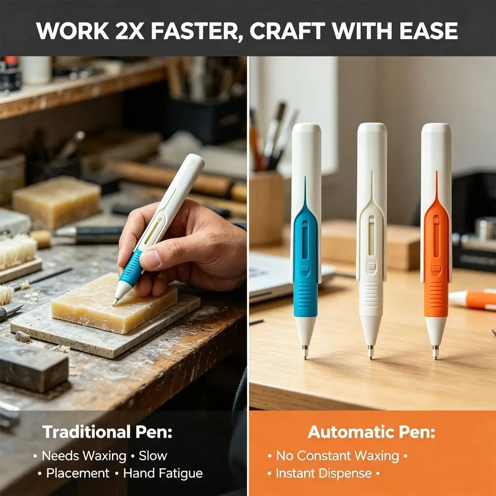 Portable Automatic Diamond Painting Pen Pick up Tool DIY Diamond Art Stylus Mechanical Dispensing Precision Placement view 3