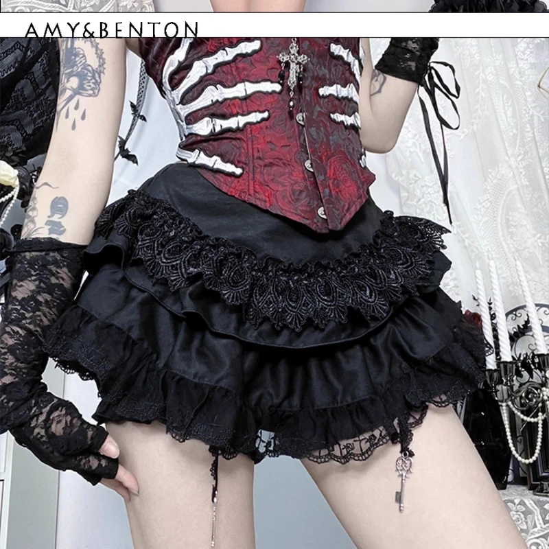 

Halloween Women's Clothing Punk Dark Goth Autumn New Design Red Strapless Sweet Cool Hot Girl Subculture Fluffy Skirt Set Ladies