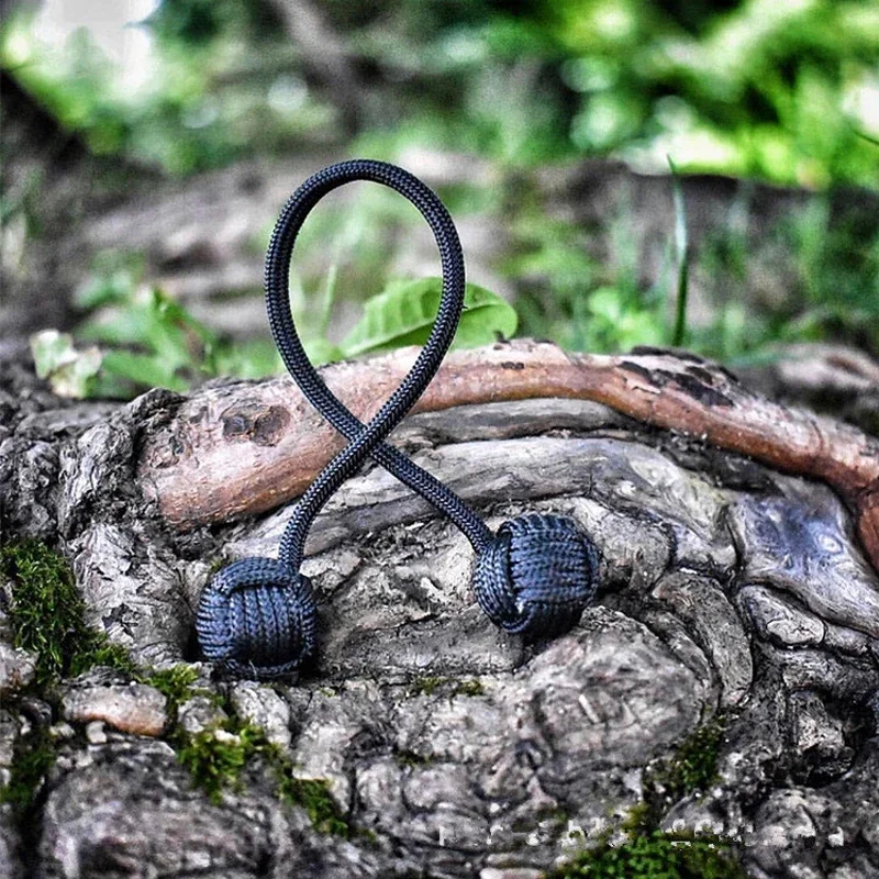 Outdoor EDC Autodifesa Pugno di scimmia Agitarsi Giocattolo Palla Giocattoli da dito Paracord Stress Estremo Giocattoli da dito Sfera d'acciaio Finestra rotta