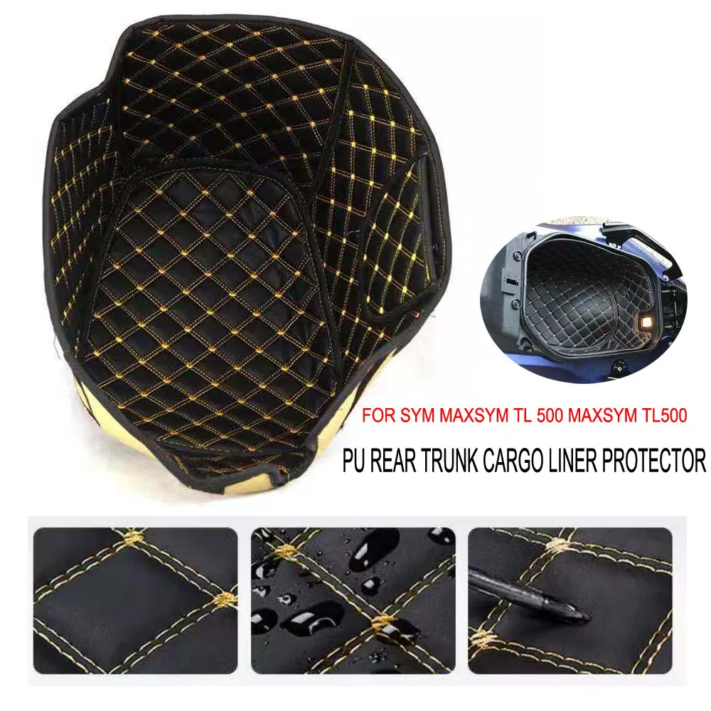 

For SYM MAXSYM TL 500 Motorcycle PU Rear Trunk Cargo Liner Protector For Maxsym TL500 Accessories Seat Bucket Pad