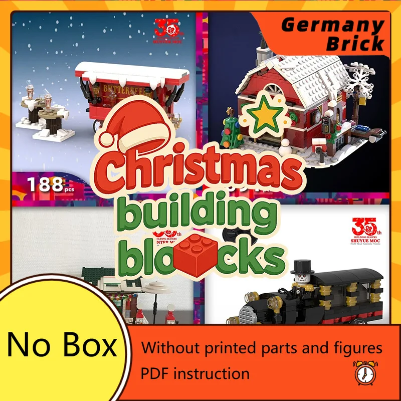 

Рождественские строительные кирпичи 2025 — полный набор с санами, оленями и поездами. Технологические блоки «сделай сам», деревенские игрушки.