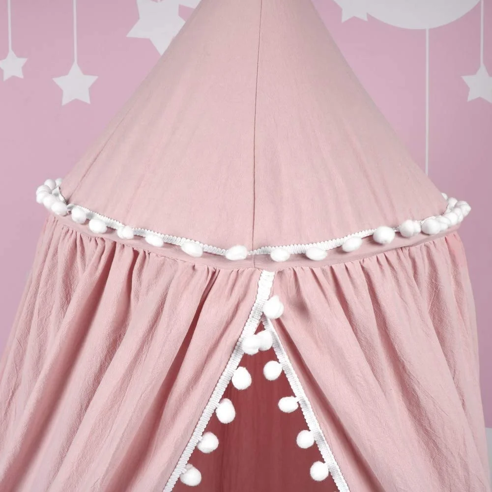 Portable Princess Style Kids Bedding Set Lovely Dome Children Mosquito Net Cotton Bed Canopies for Babies Knitted Technique