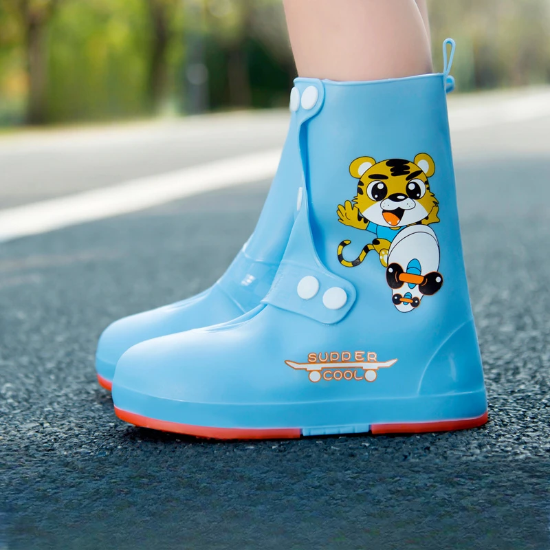 Stivali da pioggia impermeabile Kid Cartoon Cute Pattern fondo piatto indossare fibbia scarpe in gomma antipioggia bambini studenti scarpe