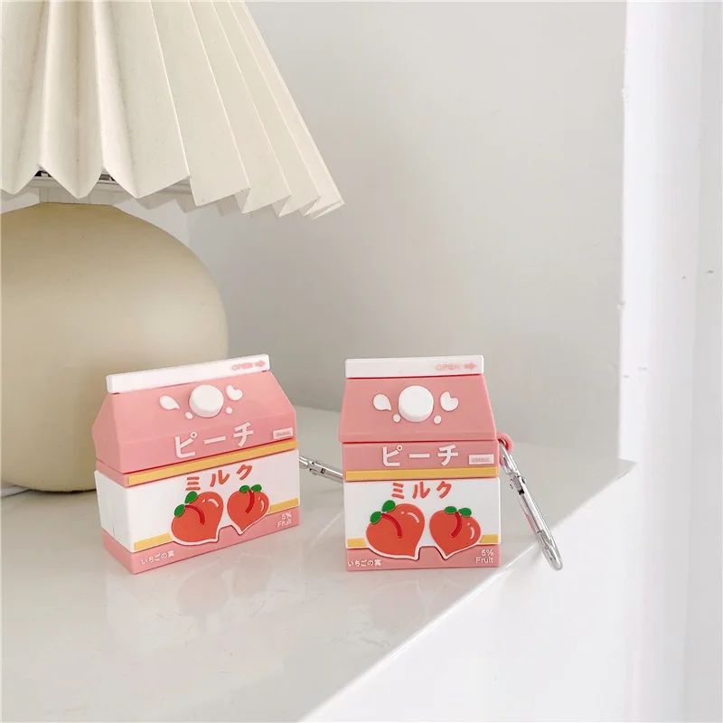 Cute Honey Peach Beverage Case para AirPods Pro2 Airpod Pro 1 2 3 Bluetooth Earbuds Carregamento Caixa Protetora Fone de Ouvido Caso Capa