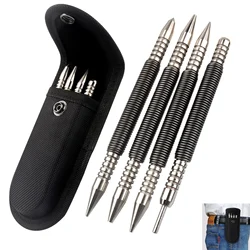 Spring Center Punch Hammerless Dual Head Nail Setter Striking Force Counter Punch Door Hinge Pin Remover Tool