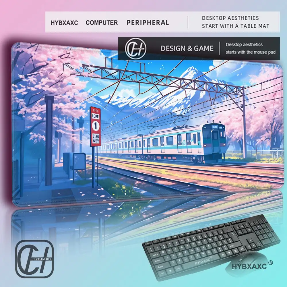 

HYBXAXC Anime Landscape MousePad Kawaii Cartoon Gaming Desk Mat, Waterproof Non-Slip Keyboard Pad for PC Laptop, Customizable