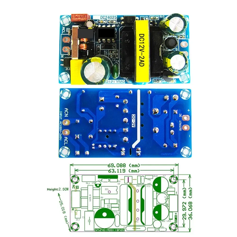 10pcs AC to DC Switching Power Supply Board Supply Module Overvoltage Overcurrent Circuit Protection