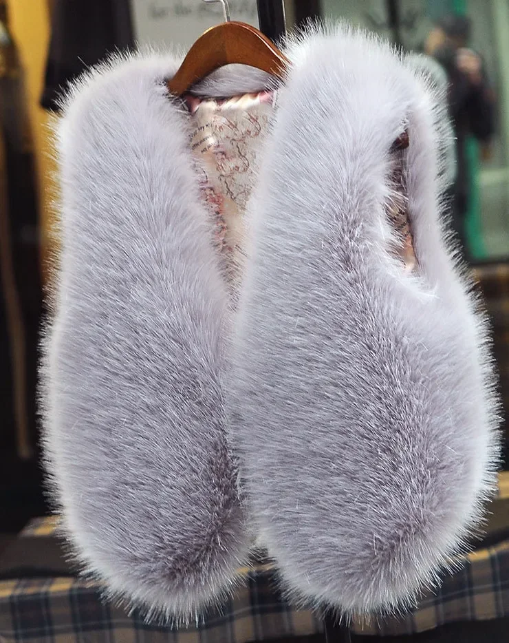 children girls waistcoat design kids warm vest girl\'s jacket faux fur vest for girls coat suit vest mother Queen Size
