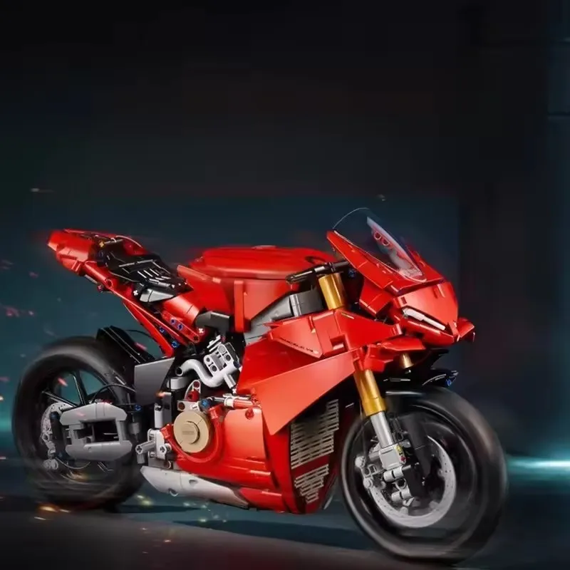 

Technical V4 S Motorcycle Compatible Building Blocks Mechanical Model DIY Bricks Toys For Children Boy Birthday Gift