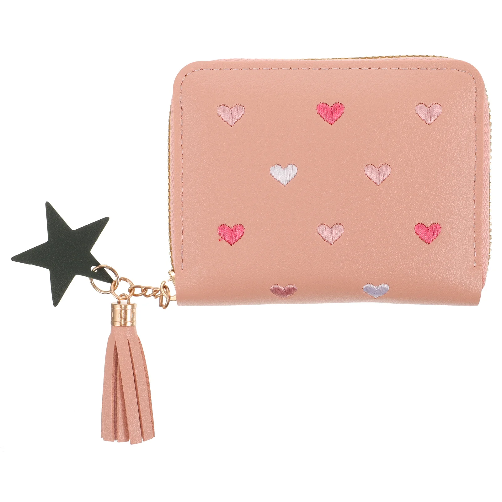 Portafoglio da donna Pochette Porta carte piccolo Chiusura con cerniera Portamonete leggero Organizzatore di grande capacità Porta carte di credito da viaggio