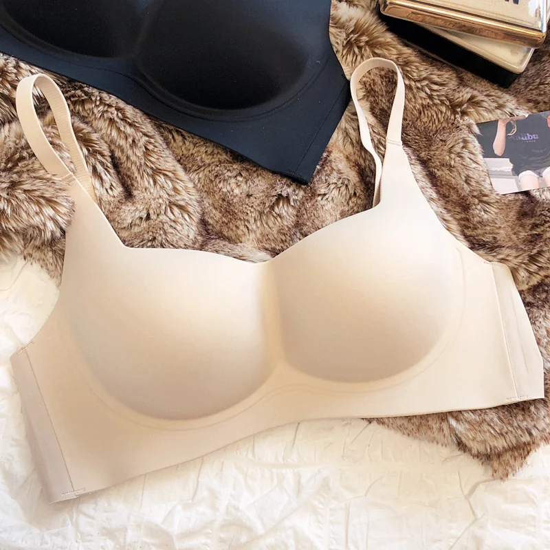 One-piece non-marking half-cup bra gathered large upturn to collect side breasts underwear without steel ring bras