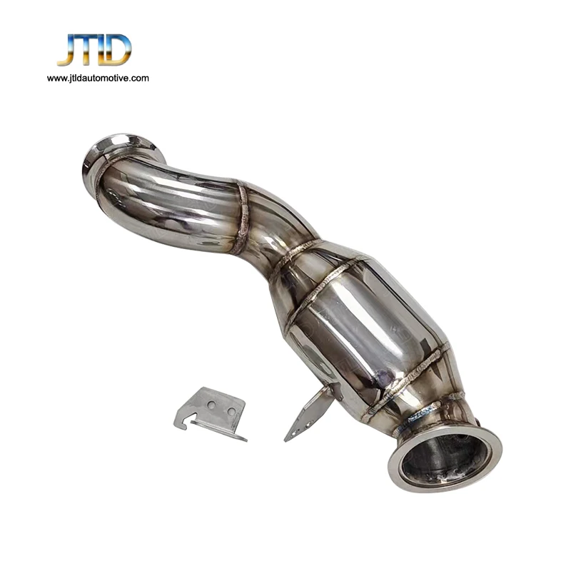 Downpipe For Mercedes Benz W205 C300 SS304 Stainless Steel Performance Catted Exhaust System  - Active Sound System Exhaust