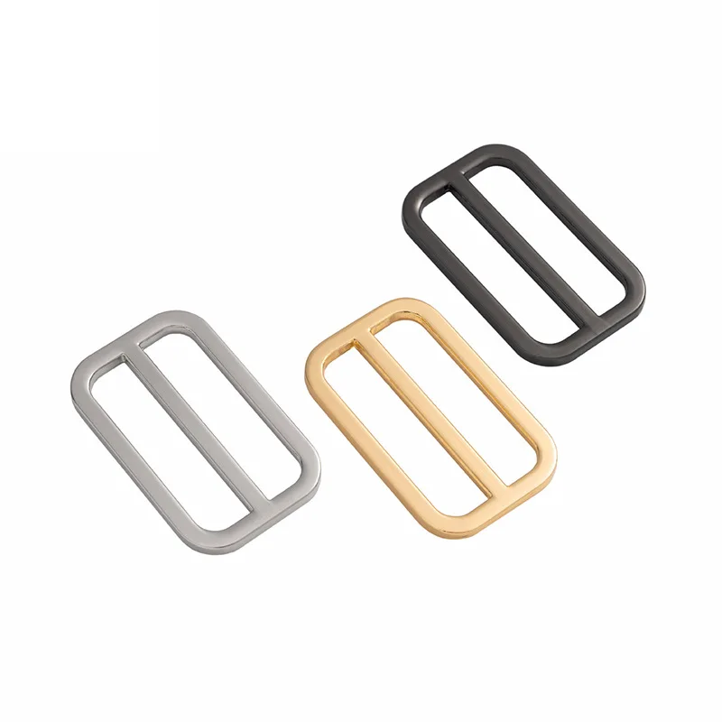 

Tri Glides Slide Buckle Solid Brass 3 Bar Rectangle/Square Adjuster Buckle for leather craft Bag Shoulder Strap Belt Webbing