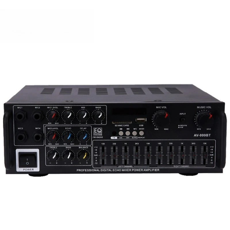 High-power household power amplifier, Bluetooth EQ equalizer, car outdoor dual-purpose power amplifier