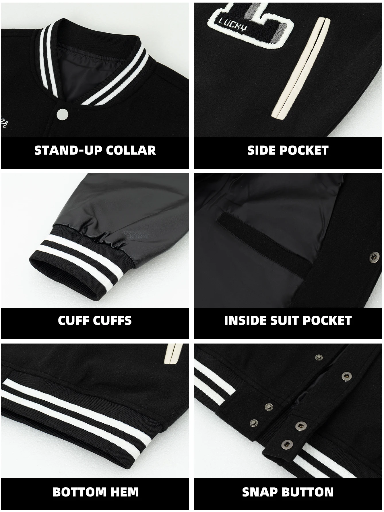 Men's Leather Patchwork Vintage Jackets Letter Embroidery Long Sleeve Coats Autumn and Winter Varsity Baseball Bomber Outerwear