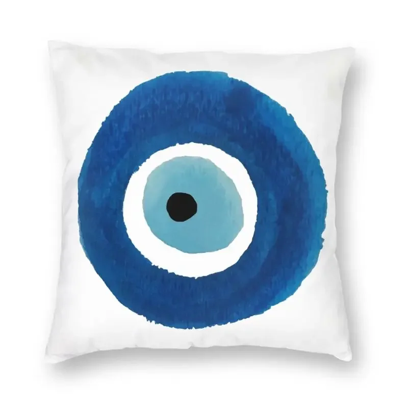 Watercolor Evil Eye Nazar Painting Nordic Throw Pillow Cover Decoracion Salon Case Hamsa Lucky Charm Car Cushion