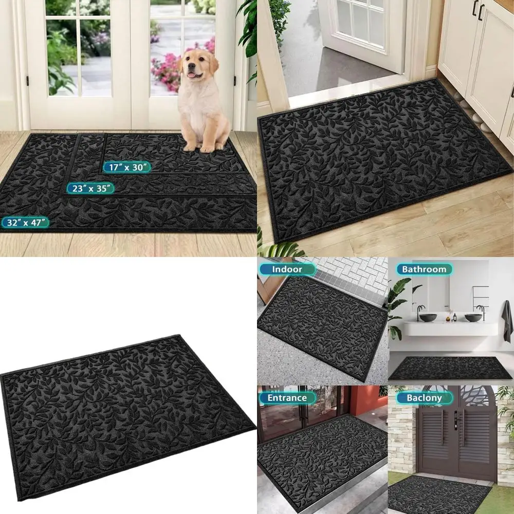 

Прочный износостойкий придверный коврик, толстый впитывающий резиновый коврик, нескользящий приветственный коврик, легко чистится, 47 x 32 дюйма