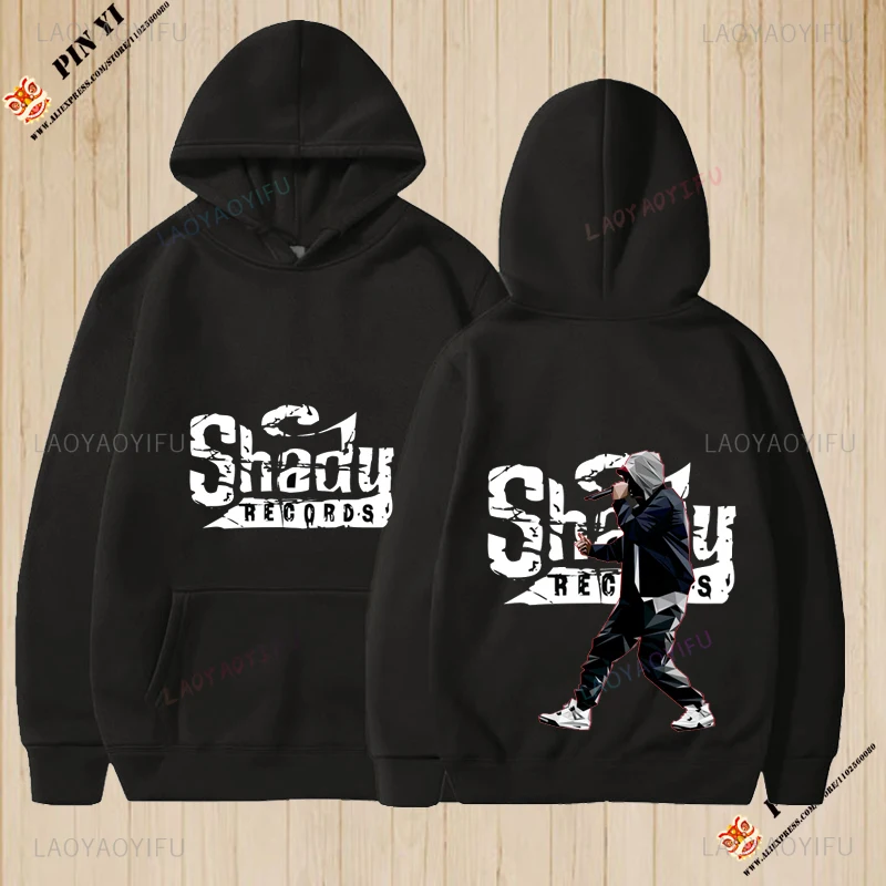 New Arrival Rapper Eminemes Shady Records Logo Pullover Hoodies Autumn Winter Casual Fashion  Hot Sale Streetwear Street Fashion