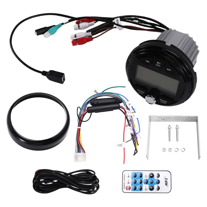 

AASS-RV For Motor Home Yacht Gauge ATV UTV Marine Waterproof MP3 Boat Radio Player Bluetooth FM AM Audio Cart Stereo