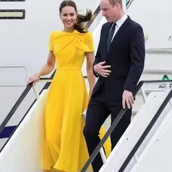 Kate Princess Yellow Dress with Bow, O-Neck, Short Sleeve, A-Line Dresses, New, 2301