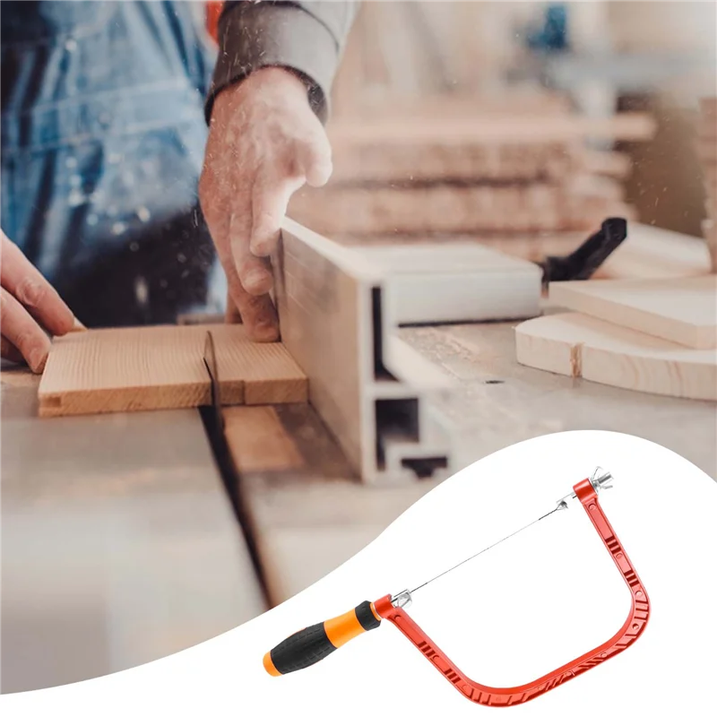 

A53Q-6 Inch Coping Saw Hand Saw, Fret Saw Coping Frame And Extra 20 Pcs Replacement Blades Set For Wood,Plastic, Rubber, Ect