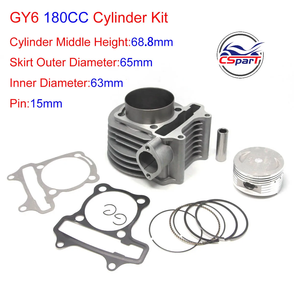 180cc 63mm big bore cylinder kit for ATV Buggy Scooters 152QMI 157QMJ GY6 125 150