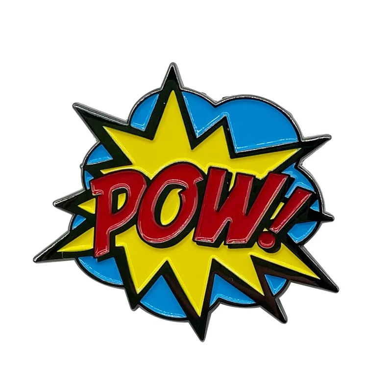 

Vintage Graffiti Comic Draft Enamel Pins Custom Pow Explosion Brooches Lapel Badges Punk Jewelry Gift