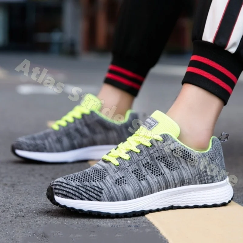 

Breathable Knit Running Shoes Lightweight Non Slip Comfortable Lace Up Athletic Sneakers for Men Women Casual Walking Shoes