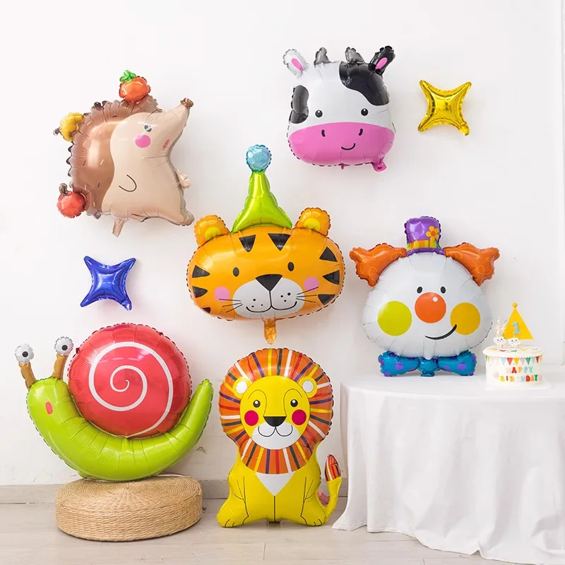 Birthday Party Balloons Circus Theme Aluminum Foil Decorations Children Baby School Nursery Party Arrangement Animal Inflatable