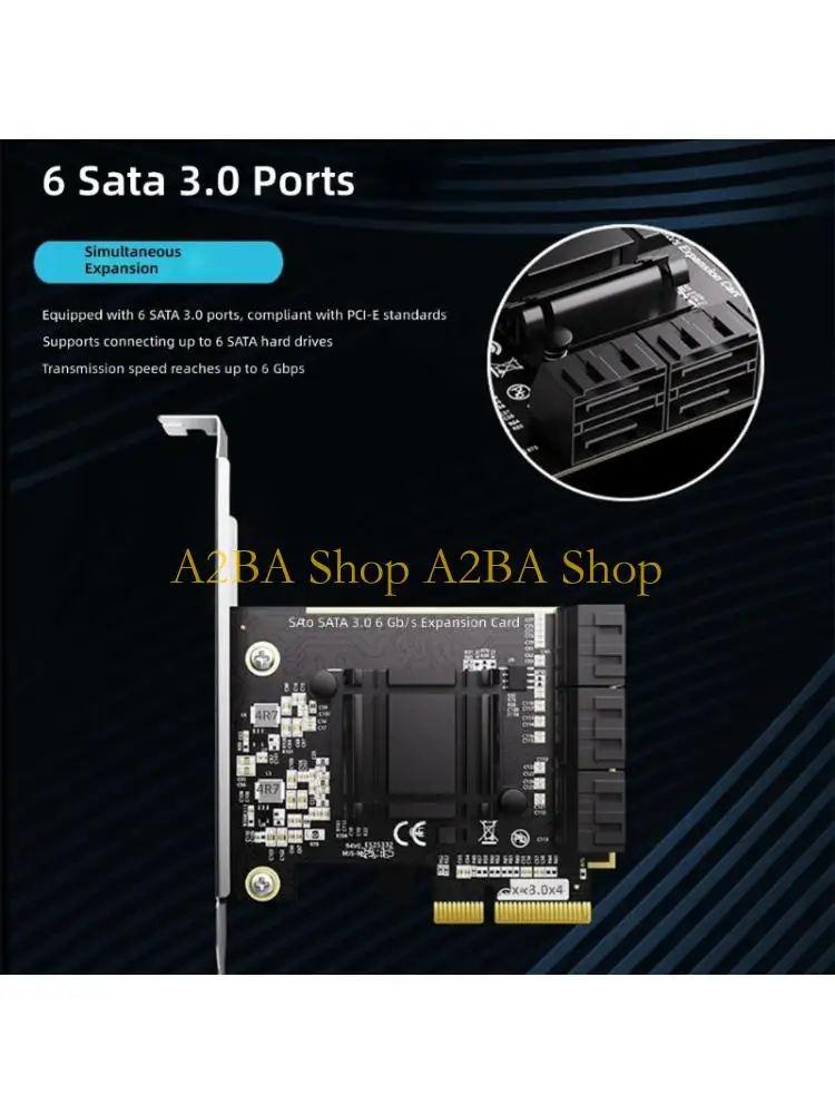 A2BA Fast Speed PCIE To SATA3.0 Adapter Card For Multiple Hard Drive Conversion