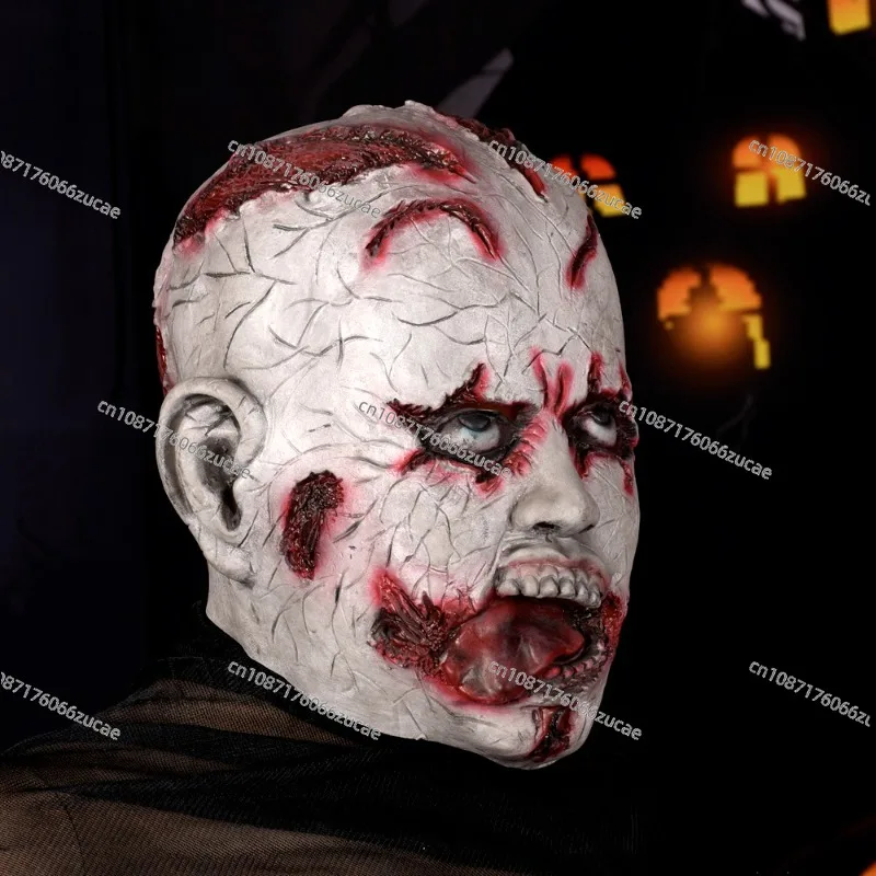 Halloween Scary Bloody Latex Mask Scary Demon Hood Masquerade Cosplay Party Props