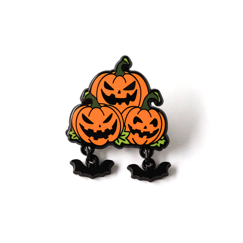 Halloween-Kürbisbrosche mit Fledermaus-Anhänger, Horror-Requisiten, Accessoires, Geschenke für Feiertagspartys – Detail 7