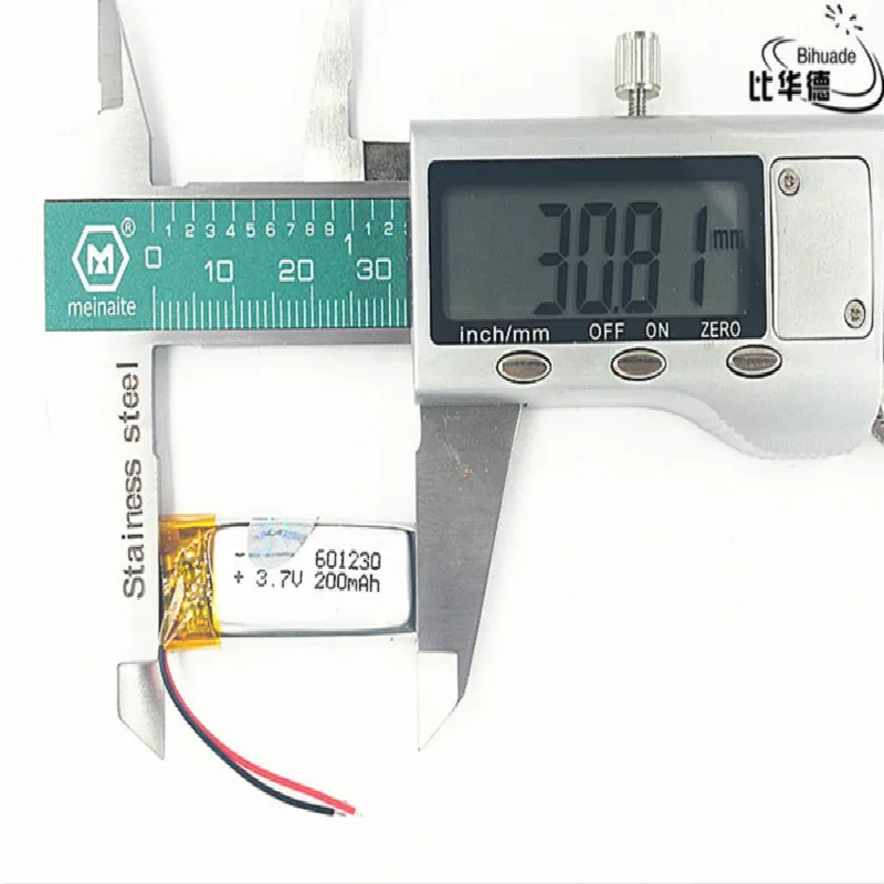 Good Qulity 3.7V,200mAH,601230 Polymer lithium ion / Li-ion battery for TOY,POWER BANK,GPS,mp3,mp4